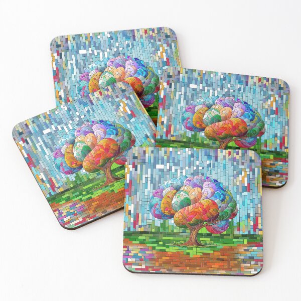 Item preview, The Brain Tree Colorful Mosaic  designed and sold by k9printart.