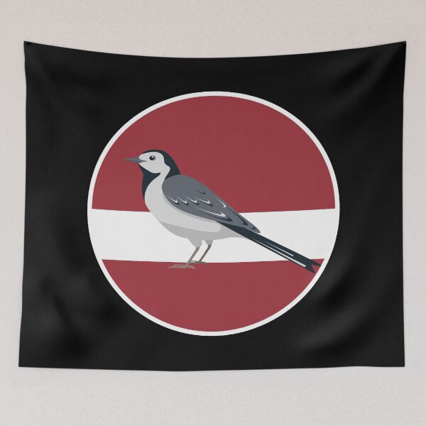 Item preview, Latvia White wagtail Bird Latvian National Animal Flag designed and sold by FlagX.
