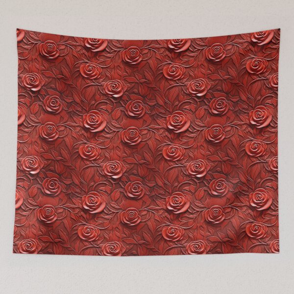Item preview, Red Rose Floral Embossed Leather Texture designed and sold by Studio2315.