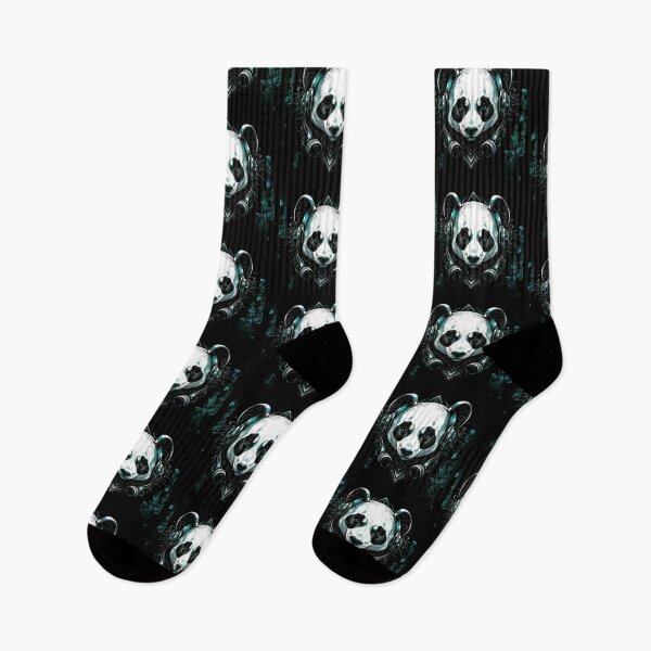 Item preview, Panda. Panda DJ. Cyberpunk. Monochrome colors. Black and white. designed and sold by MagelliShop.