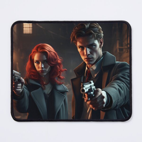 Item preview, An Armed Couple Pointing Guns In A Dark Alley designed and sold by MoriFantasy.