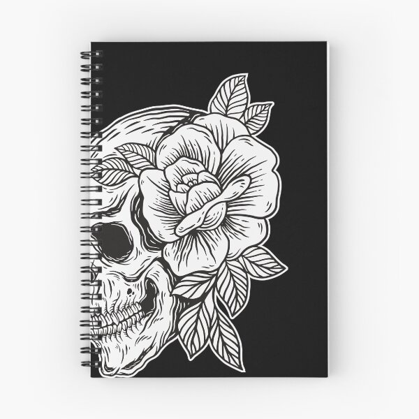 Item preview, Cráneo Con Rosa Floral Arte Oscuro Cráneo Hueso Horror Tatuaje Grunge designed and sold by MORSPECTIVE.