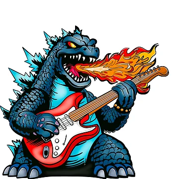 Artwork thumbnail, Monster Lizard Rocking Out! by Top Dog Tees
