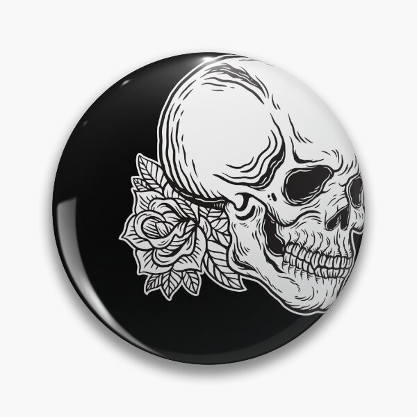 Item preview, Skull With Floral Rose Dark Art Skull Bone Horror Tattoo Grunge designed and sold by MORSPECTIVE.