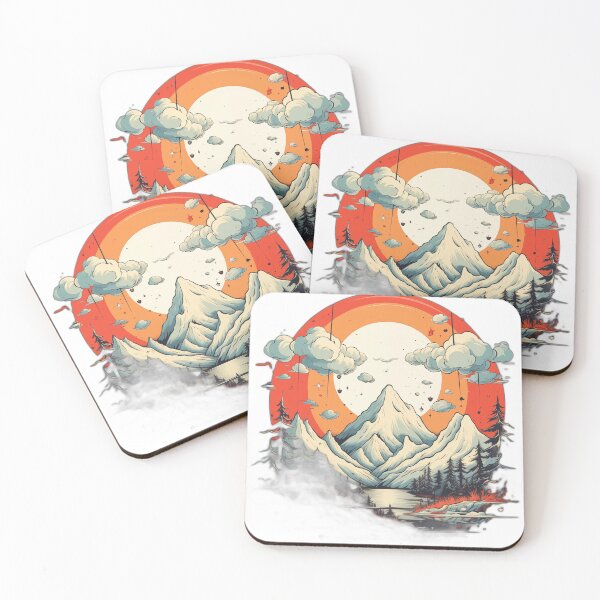 Item preview, a mountain scene with a lake and trees under a full moon designed and sold by artumbre.