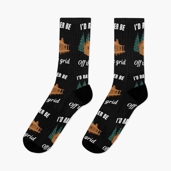 Item preview, I'd rather be off the grid, funny nomadic lifestyle for cabin camping lovers saying or quote designed and sold by NBSStore.