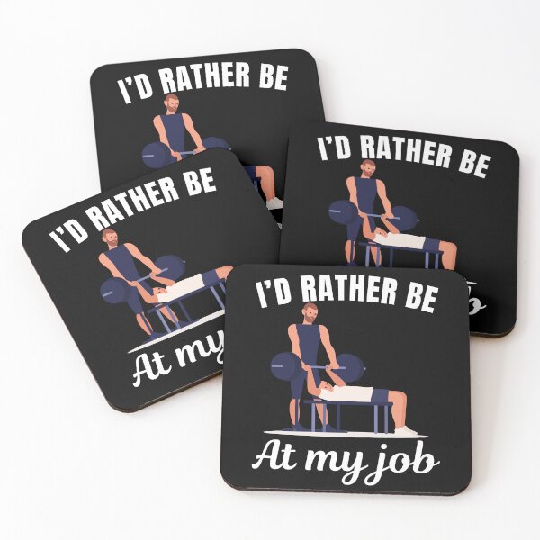 Item preview, I'd rather be at my job, funny personal gym or fitness trainer job profession or occupation saying quote designed and sold by NBSStore.