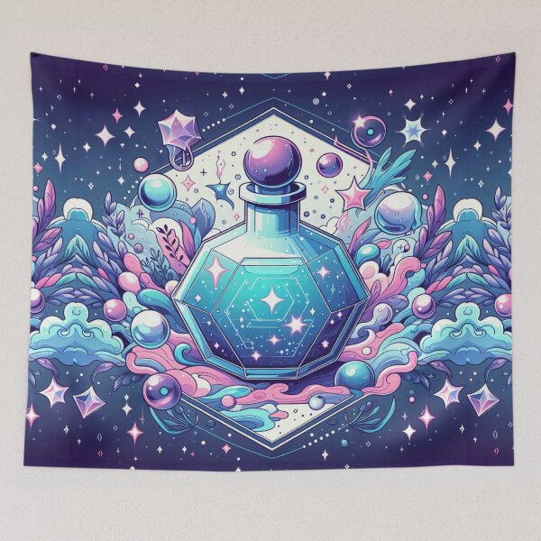 Item preview, Galaxy in a bottle Magical Magic Potion Bottle Crystals Stars Moon designed and sold by CoffeeIsATrip.