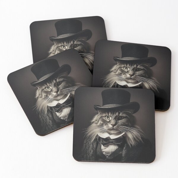 Item preview, Cat in Black Suit with Hat Victorian Era Art designed and sold by redstar19.