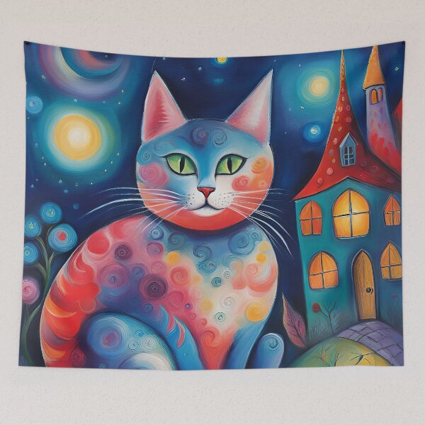 Item preview, The cat watches in the night designed and sold by mylittlewindow.