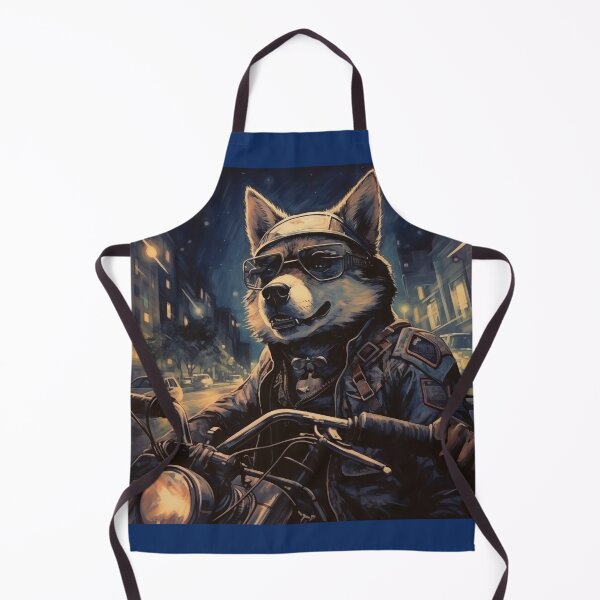 Item preview, Dog husky motorcycles night designed and sold by WojtiWu.