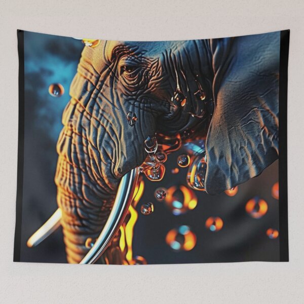 Item preview, Stunning Wildlife Art Wild Animals Realism Painting Wet Elephants C119-01 designed and sold by MPCFICTION.