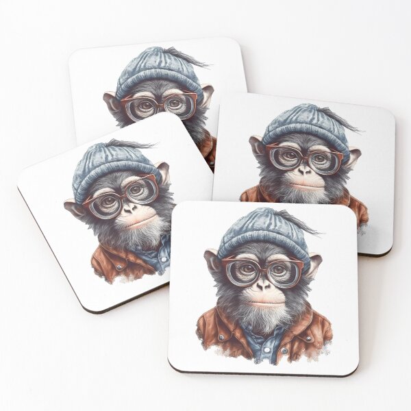 Item preview, Cool monkey with glasses designed and sold by SMILE88.