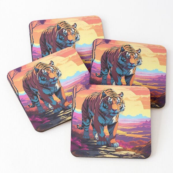 Item preview, Majestic Tiger Prowls at Sunset on Mountain Path designed and sold by ArtComixHaven.