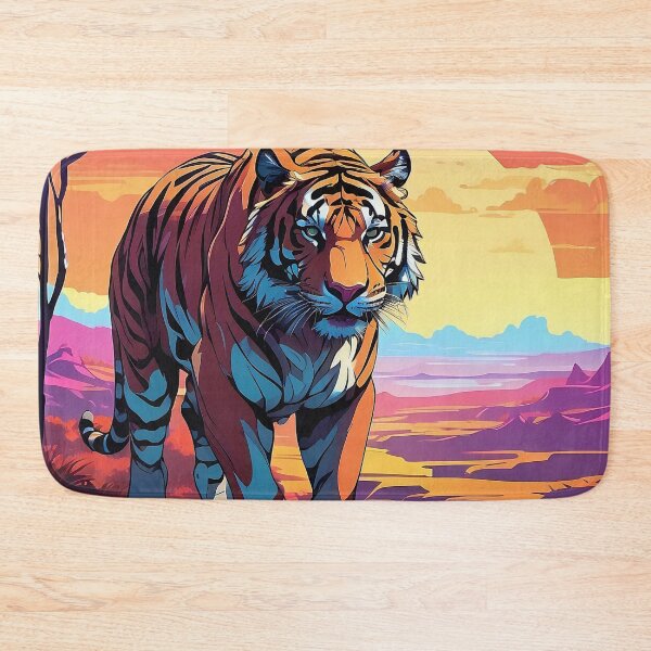 Item preview, Majestic Tiger Prowls at Sunset on Mountain Path designed and sold by ArtComixHaven.