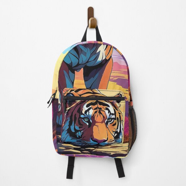 Item preview, Majestic Tiger Prowls at Sunset on Mountain Path designed and sold by ArtComixHaven.