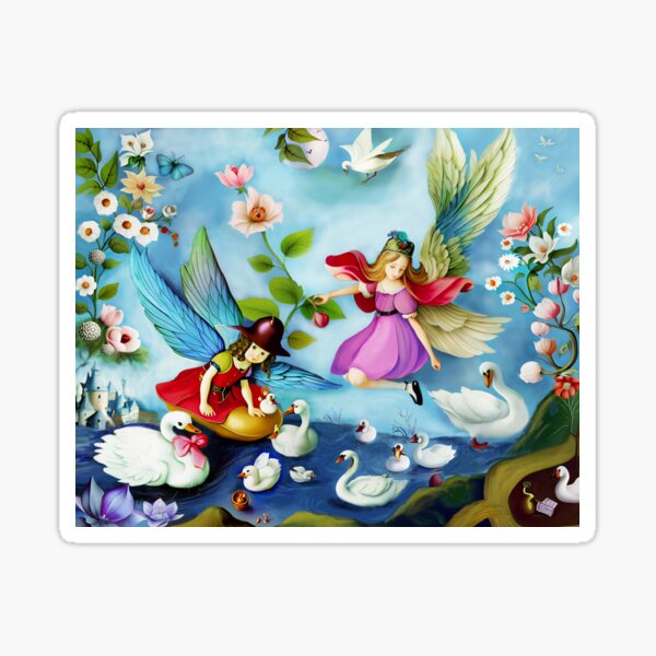 Item preview, Little Fairies feeding the Swans designed and sold by AnnaMaryla.