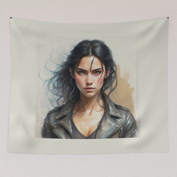 Item preview, Beautiful Black Haired Girl designed and sold by ArtCraftLab.