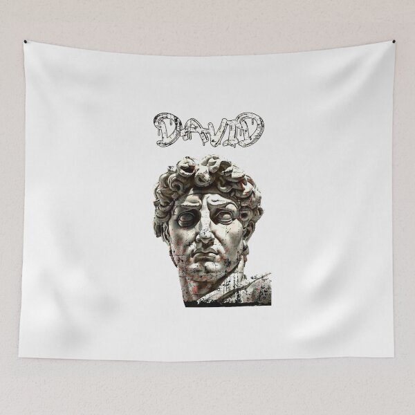 Item preview, Grunge Michelangelo's David Statue Head - Distressed Classical Portrait David Ancient Statue designed and sold by MadeByRobots.
