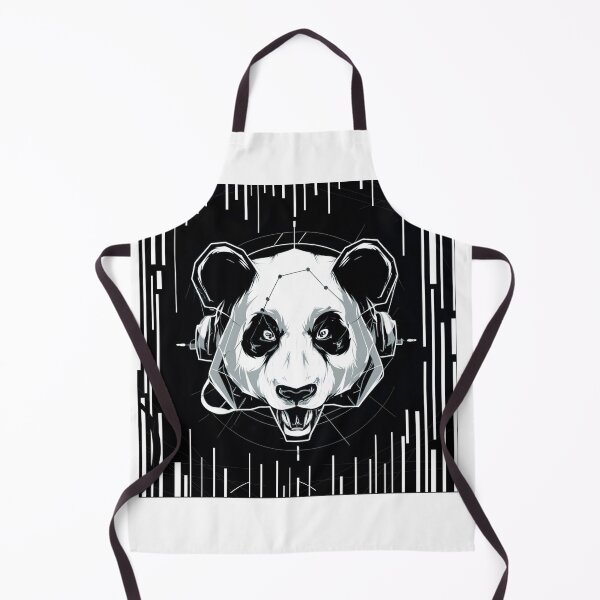 Item preview, Panda. Panda DJ. Cyberpunk. Monochrome colors. Black and white. Panda wearing headphones. designed and sold by MagelliShop.