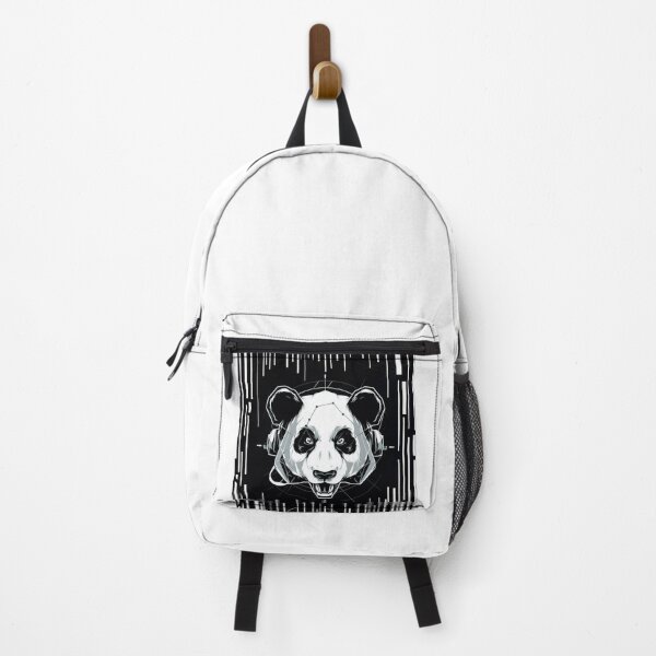 Item preview, Panda. Panda DJ. Cyberpunk. Monochrome colors. Black and white. Panda wearing headphones. designed and sold by MagelliShop.