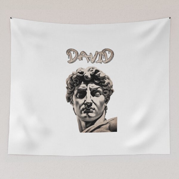 Item preview, Line Art Grunge Michelangelo's David Statue Head - Distressed Classical Portrait David Ancient Statue 04 designed and sold by MadeByRobots.