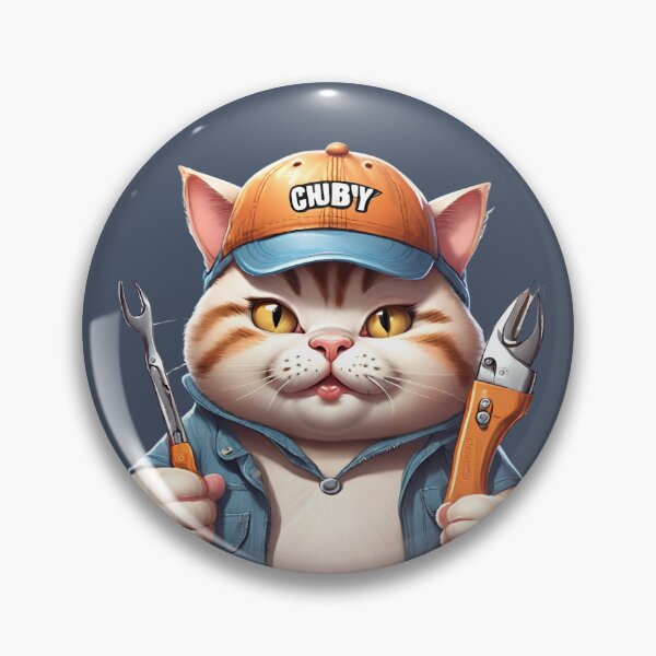 Item preview, Chubby Mechanic Kitty Cat designed and sold by Keffy.