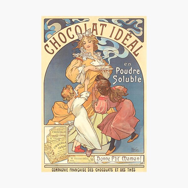 Aperçu de l'œuvre Chocolat Idéal, d'Alphonse Mucha. HAUTE DÉFINITION créée et vendue par MINDTHECHERRY.