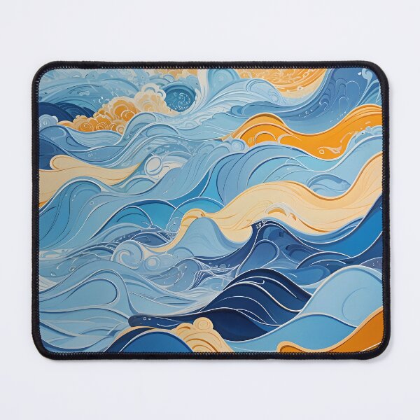 Item preview, A blue and orange waves designed and sold by johndesign88.