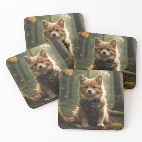 Item preview, Dog in Enchanted Woods designed and sold by Enchanting Art Vista.