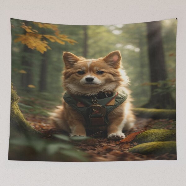 Item preview, Dog in Enchanted Woods designed and sold by Enchanting Art Vista.