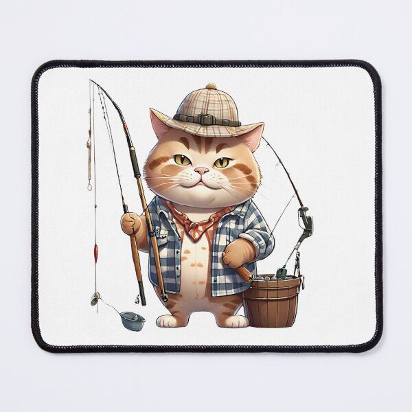 Item preview, Chubby Fishing Kitty Cat designed and sold by Keffy.