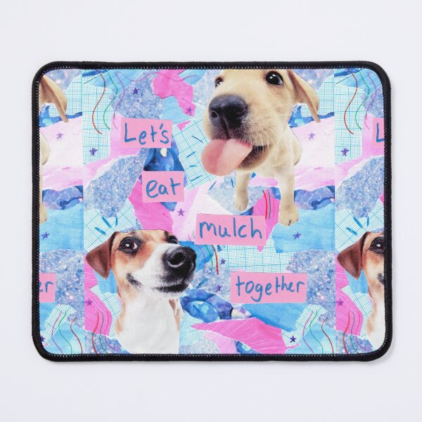 Item preview, Lets Eat Mulch Together, Dog collage designed and sold by OnBambisMind.
