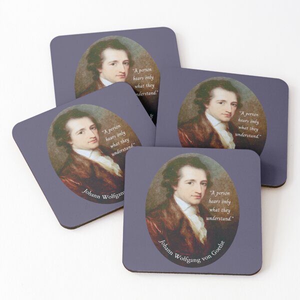 Item preview, Johann Wolfgang von Goethe portrait and quote: A person hears only what they understand. designed and sold by artbleed.