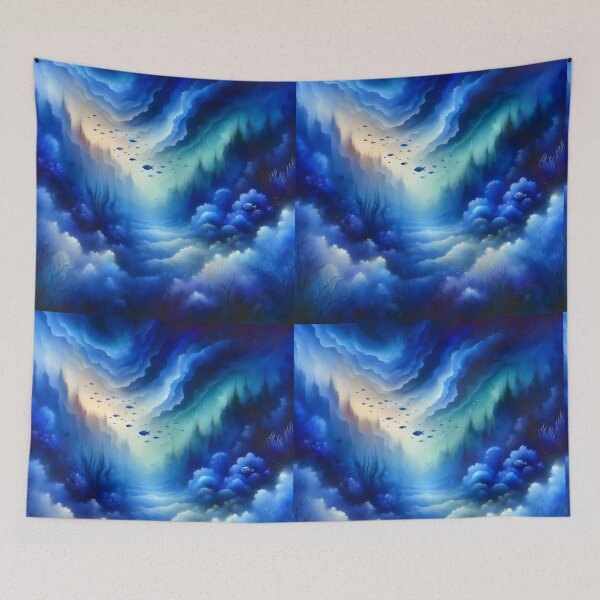 Item preview, Mystical Underwater World - Vivid Indigo Ocean Art designed and sold by ElLocoMus.