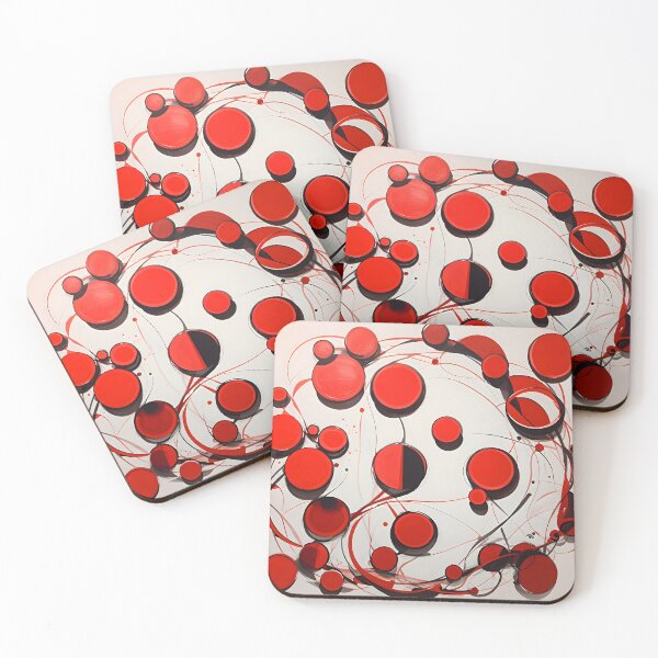 Item preview, A red circles and lines on a white surface designed and sold by johndesign88.