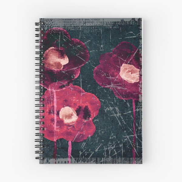Aperçu de l'œuvre Fleurs aquarelles roses sur fond gris créée et vendue par ANNblick.