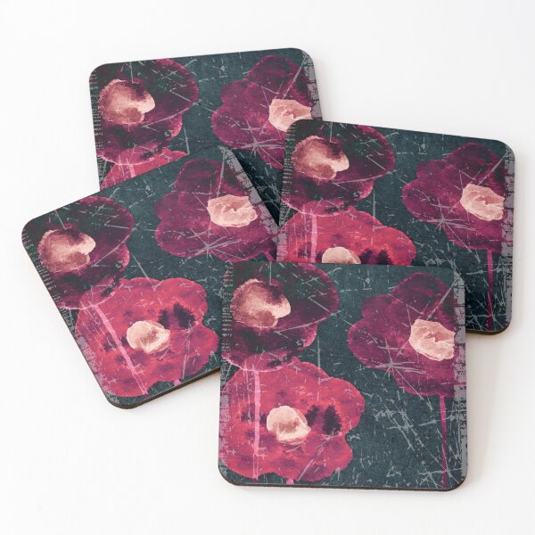 Item preview, Pink watercolor flowers against a gray background designed and sold by ANNblick.