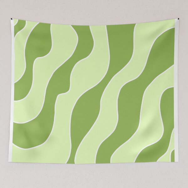 Item preview, cuadro de líneas irregulares color verde pastel designed and sold by ArtKar.
