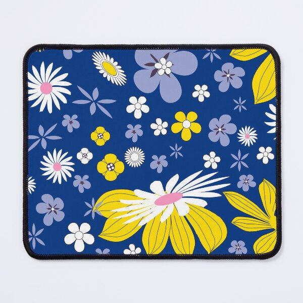Item preview, Summer Flowers Blue Background designed and sold by Jeallan Designs.