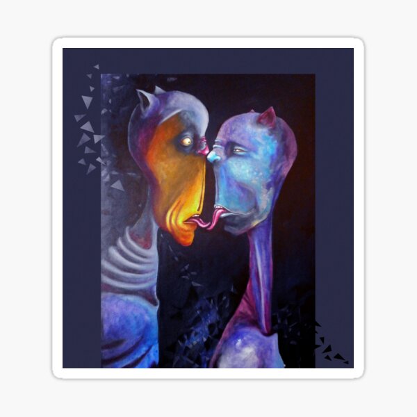 Popsurreal Art - Malerei: Züngelei Sticker