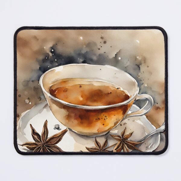 Item preview, Filigree tea cup with aniseed in natural tones in watercolor designed and sold by kreativeadern.
