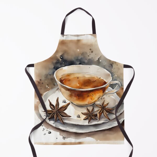 Item preview, Filigree tea cup with aniseed in natural tones in watercolor designed and sold by kreativeadern.
