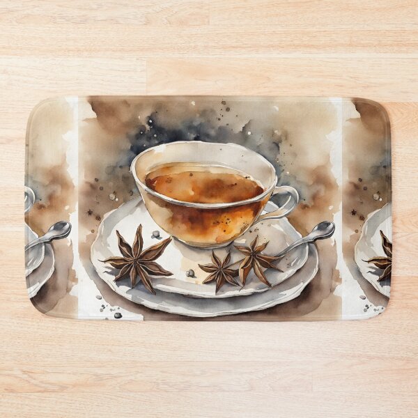 Item preview, Filigree tea cup with aniseed in natural tones in watercolor designed and sold by kreativeadern.