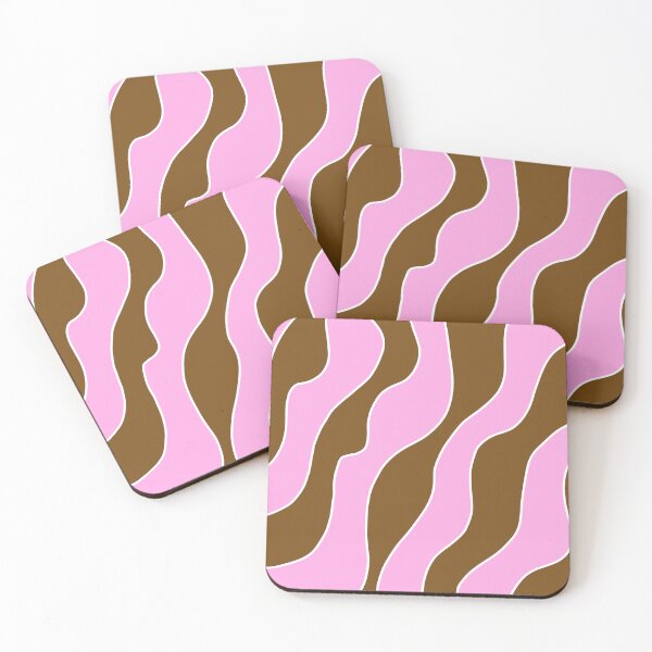 Item preview, cuadro de líneas irregulares color café y rosa designed and sold by ArtKar.