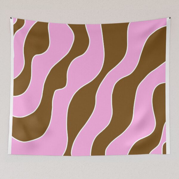 Item preview, cuadro de líneas irregulares color café y rosa designed and sold by ArtKar.