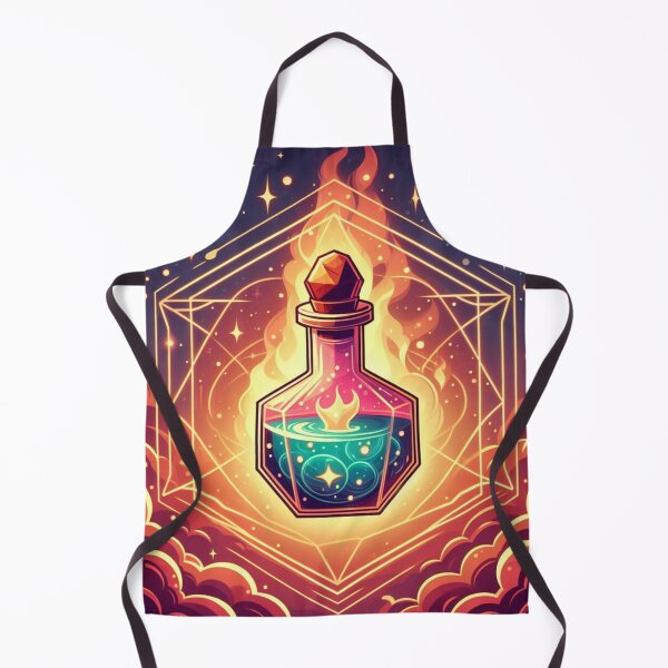 Item preview, Fire Spell in a bottle Magical Magic Flame Potion Galaxy Crystal Stars designed and sold by CoffeeIsATrip.