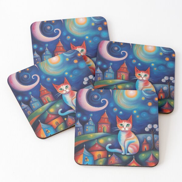 Item preview, The cat prowls in the night in the middle of the city designed and sold by mylittlewindow.