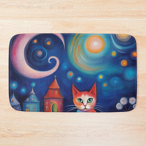 Item preview, The cat prowls in the night in the middle of the city designed and sold by mylittlewindow.