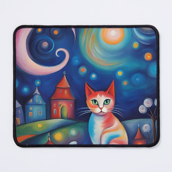 Item preview, The cat prowls in the night in the middle of the city designed and sold by mylittlewindow.